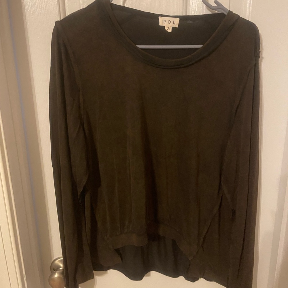 POL Chocolate Long Sleeve Shirt
